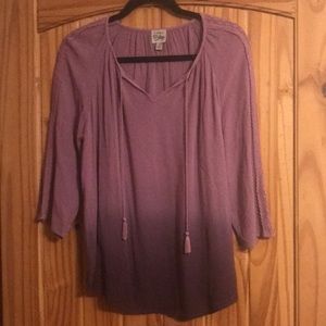 Mauve purple ombré boho shirt